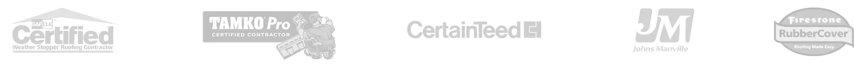 Certified Roofing, Tamko Pro Roofing, Certain Teed Roofing, Johns Manville Roofing, Firestone Roofing